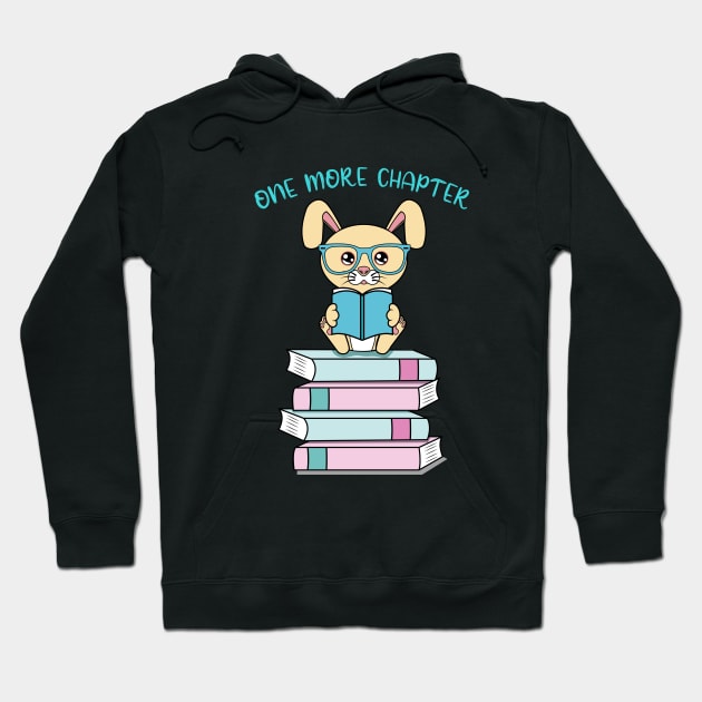 One more chapter, cute rabbit reading Hoodie by JS ARTE